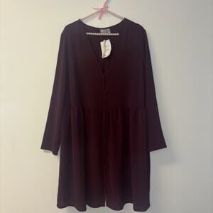 NWT ASOS Dress Sz 14 Romantic Cottage Fairy Whimsigoth Peasant Full‎ Button Down